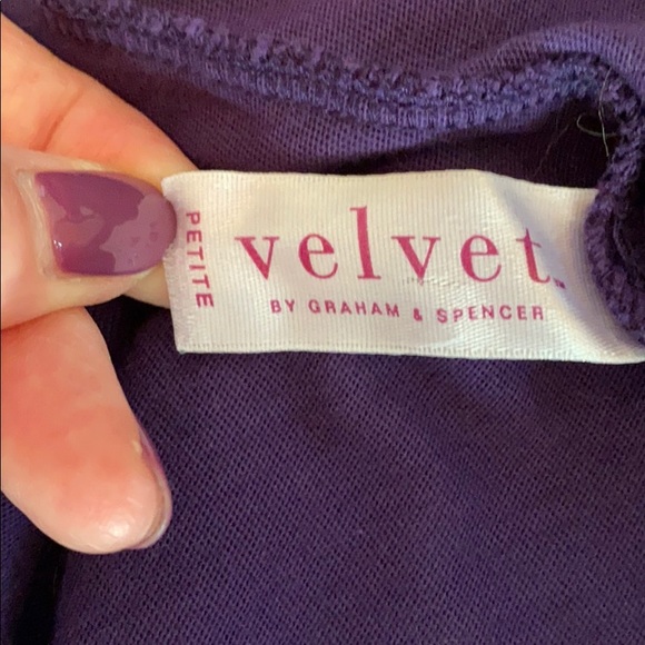 Plum Cotton Tee by Velvet - Petite Small GUC - Picture 5 of 6